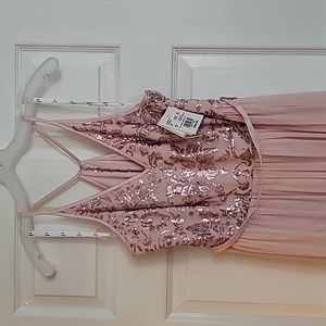 Pale pink, Blush Sheer bridesmaids dress,